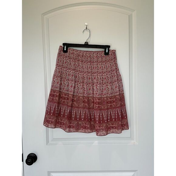 NWT Max Studio Red Pink Floral Flowy Skirt Size Small - Picture 1 of 9